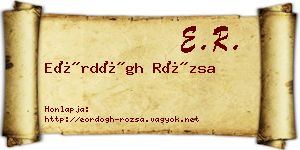 Eördögh Rózsa névjegykártya